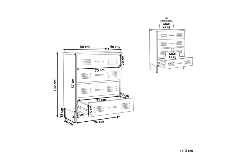 Lipasto Enago Valkoinen - Valkoinen - Säilytys - Säilytyskalusteet - Lipasto
