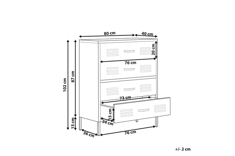 Lipasto Enago Punainen - Punainen - Säilytys - Säilytyskalusteet - Lipasto