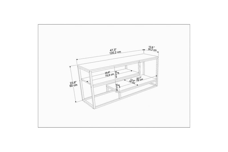 Lorin TV-taso 120 cm - Keltainend - Huonekalut - TV- & Mediakalusteet - Tv taso & Mediataso