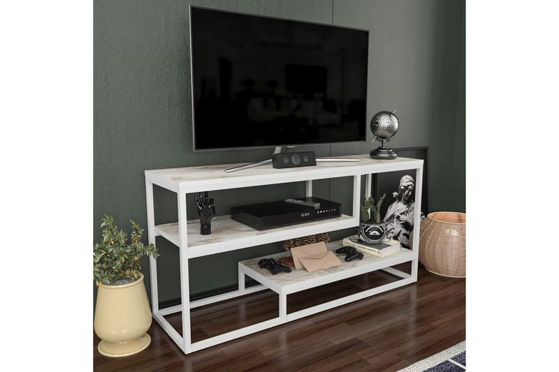 Lorin TV-taso 120 cm - Valkoinen - Huonekalut - TV- & Mediakalusteet - Tv taso & Mediataso