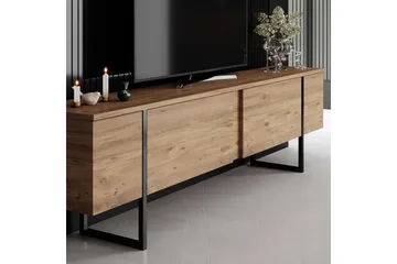 Luxe lattiaseisova tv-taso 180 cm säilytyksellä mäntyinen - Beige - Huonekalut - TV- & Mediakalusteet - Tv taso & Mediataso