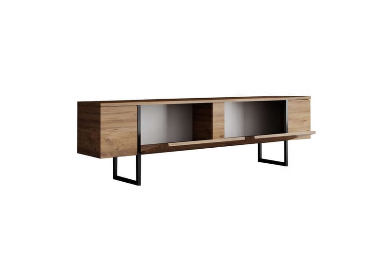 Luxe lattiaseisova tv-taso 180 cm säilytyksellä mäntyinen - Beige - Huonekalut - TV- & Mediakalusteet - Tv taso & Mediataso
