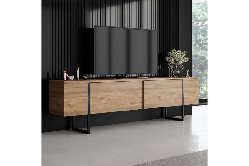 Luxe TV-taso 180 cm - Luonnollinen/Musta - Huonekalut - TV- & Mediakalusteet - Tv taso & Mediataso