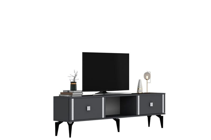 Male TV-taso 150 cm - Antrasiitti/Hopea - Huonekalut - TV- & Mediakalusteet - Tv taso & Mediataso