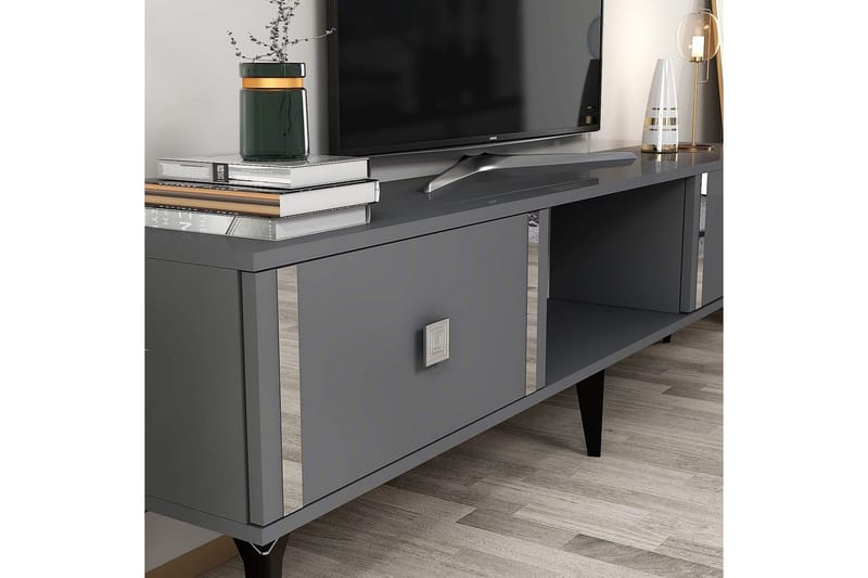 Male TV-taso 150 cm - Antrasiitti/Hopea - Huonekalut - TV- & Mediakalusteet - Tv taso & Mediataso