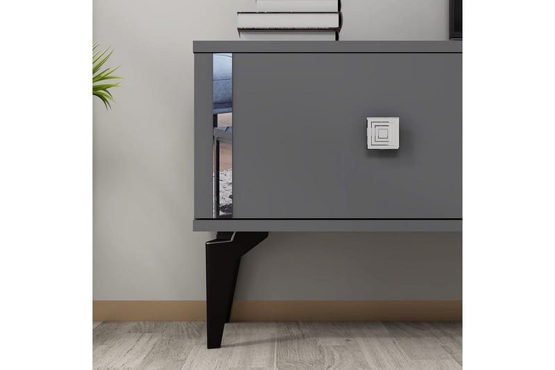 Male TV-taso 150 cm - Antrasiitti/Hopea - Huonekalut - TV- & Mediakalusteet - Tv taso & Mediataso