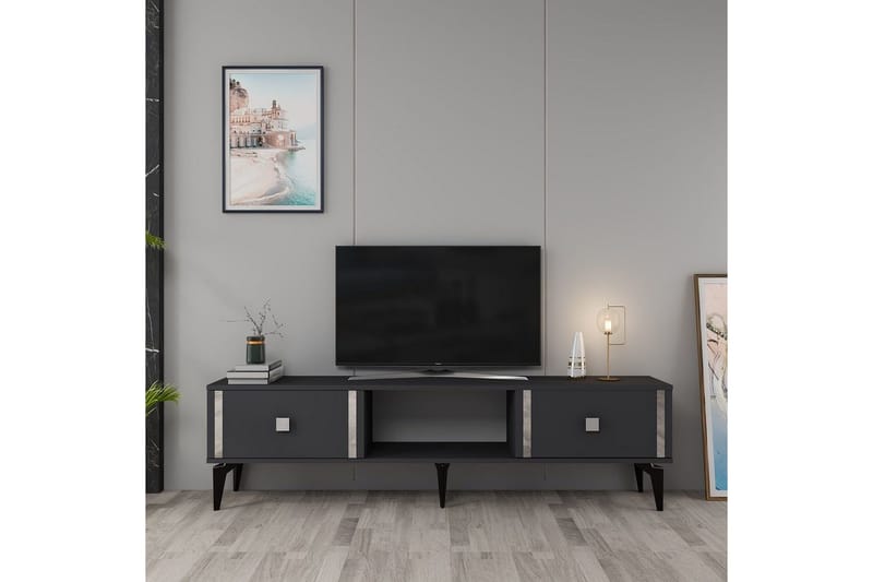 Male TV-taso 150 cm - Antrasiitti/Hopea - Huonekalut - TV- & Mediakalusteet - Tv taso & Mediataso