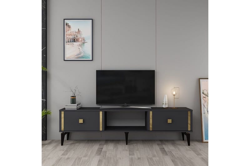 Male TV-taso 150 cm - Antrasiitti/Keltainend - Huonekalut - TV- & Mediakalusteet - Tv taso & Mediataso
