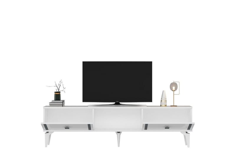 Male TV-taso 150 cm - Valkoinen/Hopea - Huonekalut - TV- & Mediakalusteet - Tv taso & Mediataso