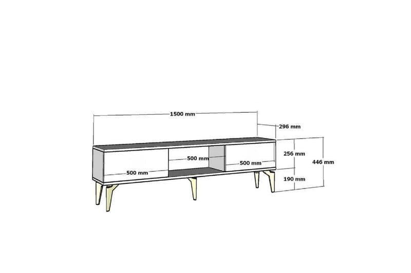 Maren TV-taso 150 cm - Tammi/Antrasiitti - Huonekalut - TV- & Mediakalusteet - Tv taso & Mediataso