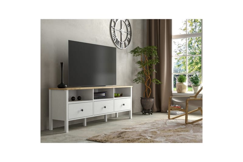 Marven TV-taso 160 cm - Luonnollinen/Valkoinen - Huonekalut - TV- & Mediakalusteet - Tv taso & Mediataso