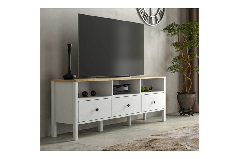 Marven TV-taso 160 cm - Luonnollinen/Valkoinen - Huonekalut - TV- & Mediakalusteet - Tv taso & Mediataso
