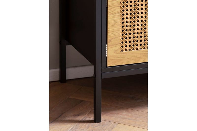 Matala kaappi Wohnling lastulevyä, jossa 2 liukuovea, wieniläinen punos, moderni tyyli Musta, tammi - Musta, tammi - Huonekalut - TV- & Mediakalusteet - Tv taso & Mediataso