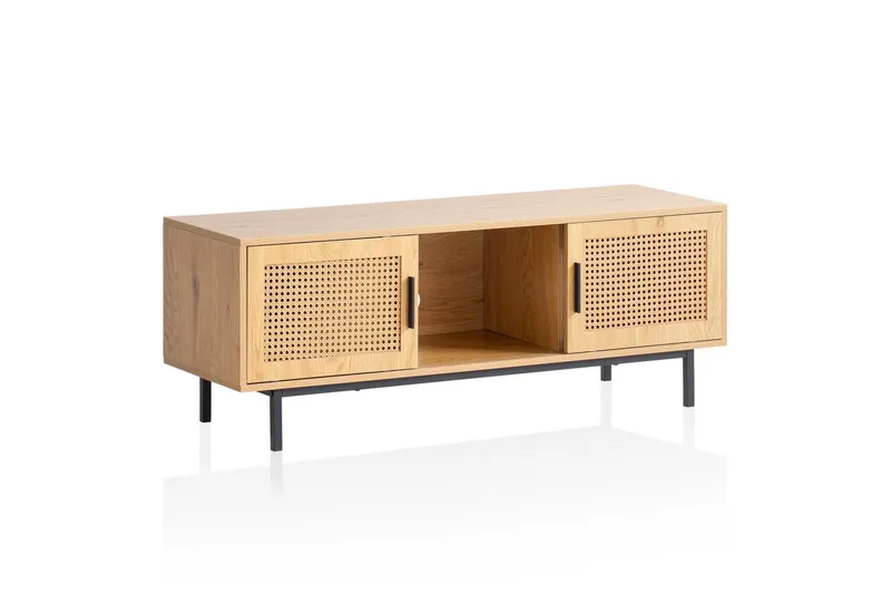 Matala kaappi Wohnling lastulevyä, jossa 2 liukuovea, wieniläinen punos, moderni tyyli Tammi - Tammi - Huonekalut - TV- & Mediakalusteet - Tv taso & Mediataso