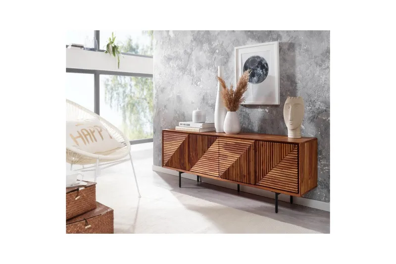 Matala kaappi Wohnling Massiivipuu säilytyksellä 4 ovea ponnahdusauki maalaistalo - Huonekalut - TV- & Mediakalusteet - Tv taso & Mediataso