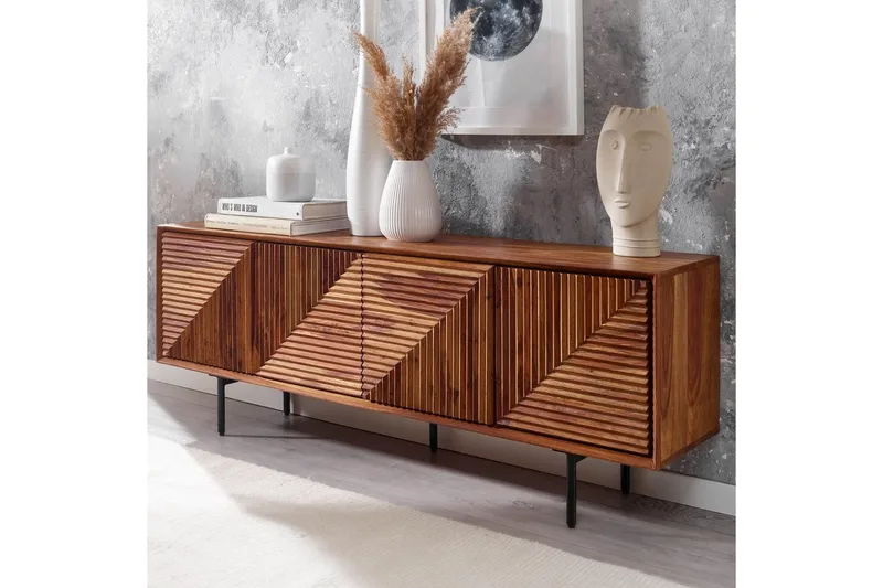 Matala kaappi Wohnling Massiivipuu säilytyksellä 4 ovea ponnahdusauki maalaistalo - Huonekalut - TV- & Mediakalusteet - Tv taso & Mediataso