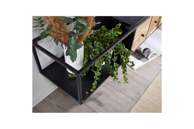 Matala kaappi Wohnling Metallinen ripustus 3 massiivipuulaatikolla teollinen - Huonekalut - TV- & Mediakalusteet - Mediajalusta & seinäteline