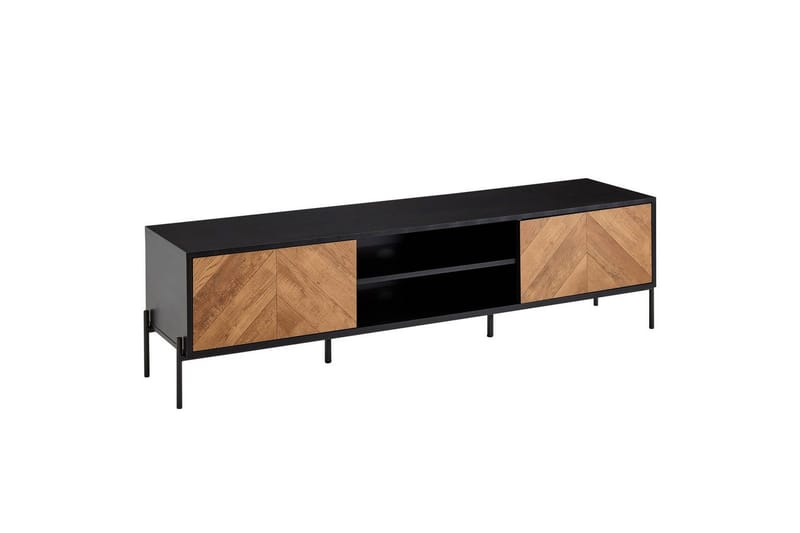 Matala kaappi Wohnling Tammipuiset kalusteet kuvioitu, 2 ovea, säilytyslokero, metallijalat, maalaistalo, undefined