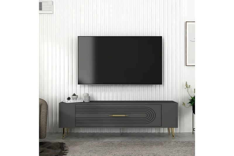 Mirel TV-taso 120 cm - Antrasiitti/Keltainend - Huonekalut - TV- & Mediakalusteet - Tv taso & Mediataso