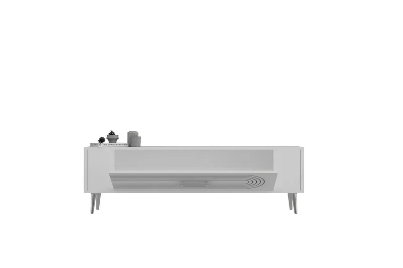 Mirel TV-taso 120 cm - Valkoinen/Hopea - Huonekalut - TV- & Mediakalusteet - Tv taso & Mediataso