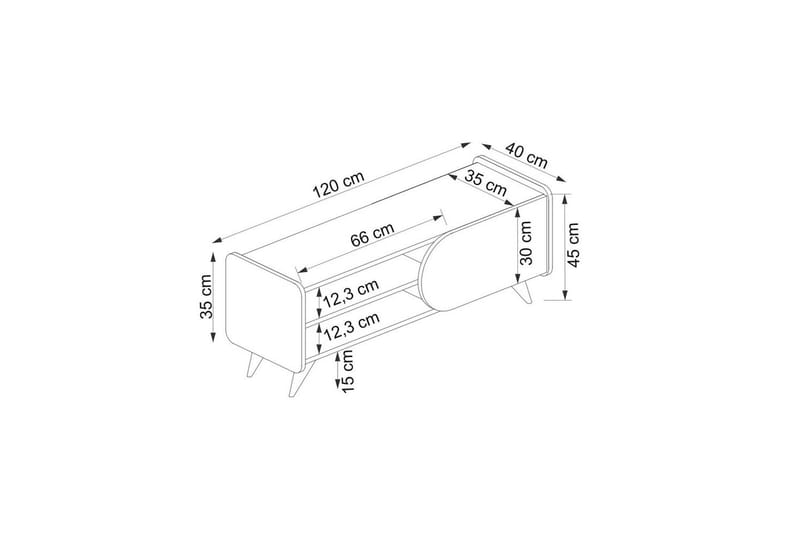 Mirra TV-taso 120 cm - Sininen/Valkoinen - Huonekalut - TV- & Mediakalusteet - Tv taso & Mediataso
