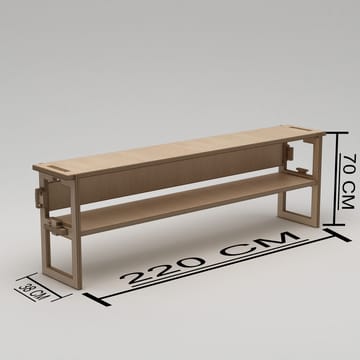 Mopira TV-taso 220 cm - Luonnonpuu - Huonekalut - TV- & Mediakalusteet - Tv taso & Mediataso