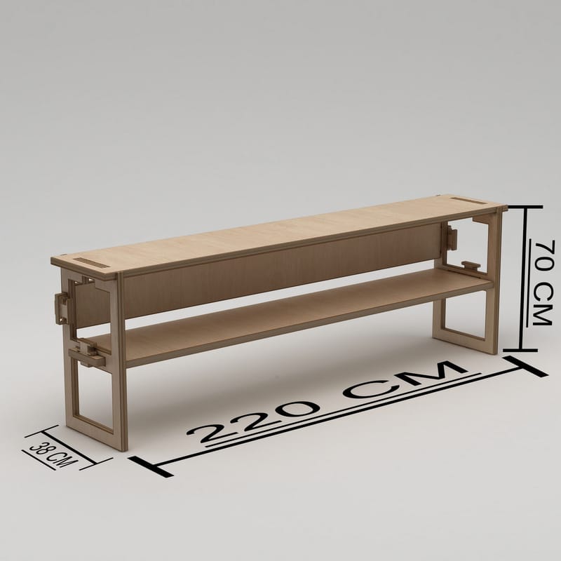 Mopira TV-taso 220 cm - Luonnonpuu - Huonekalut - TV- & Mediakalusteet - Mediajalusta & seinäteline