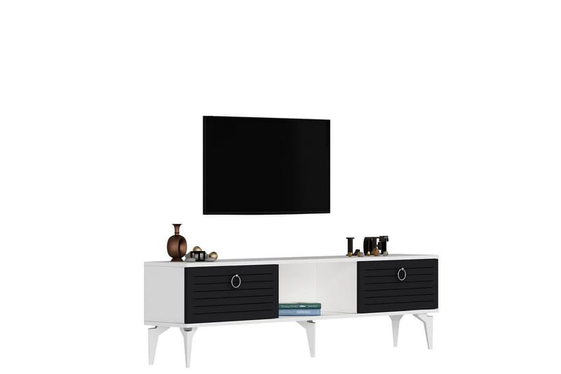 Mula TV-taso 150 cm - Valkoinen/Antrasiitti - Huonekalut - TV- & Mediakalusteet - Tv taso & Mediataso