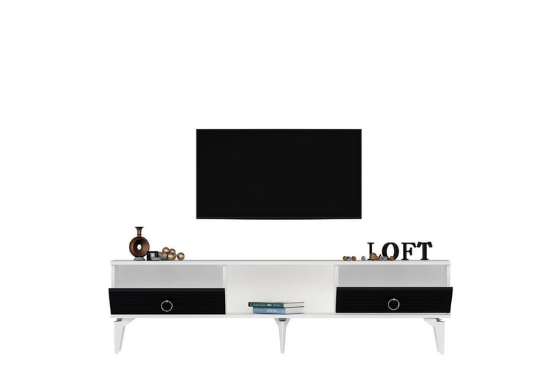 Mula TV-taso 150 cm - Valkoinen/Antrasiitti - Huonekalut - TV- & Mediakalusteet - Tv taso & Mediataso
