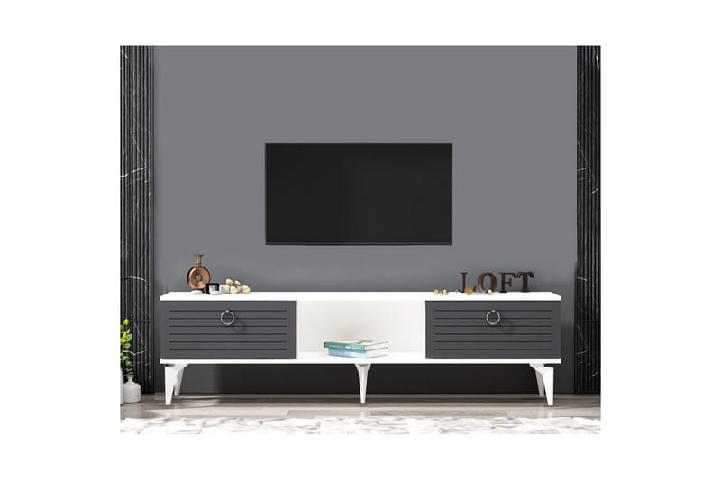 Mula TV-taso 150 cm - Valkoinen/Antrasiitti - Huonekalut - TV- & Mediakalusteet - Tv taso & Mediataso