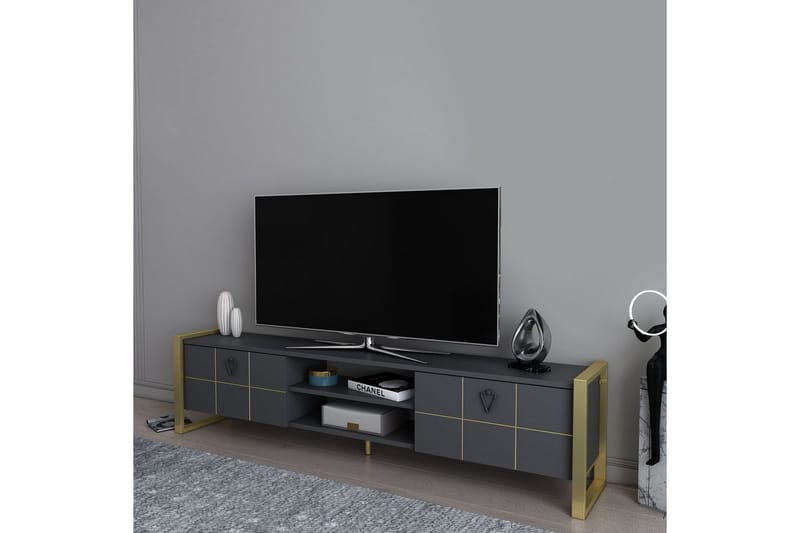 Munetaka TV-taso 184 cm - Antrasiitti/Keltainend - Huonekalut - TV- & Mediakalusteet - Tv taso & Mediataso
