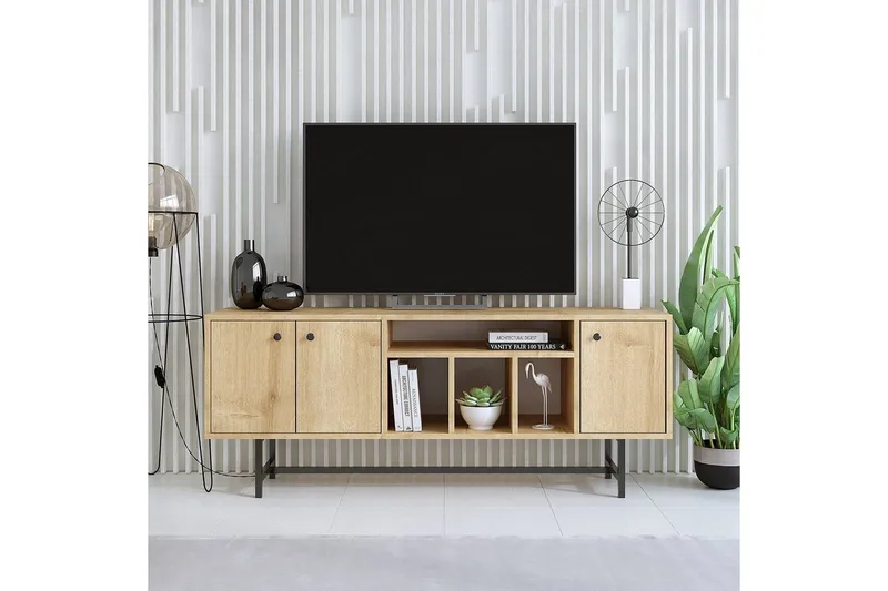 Nagouri TV-taso 150 cm - Tammi - Huonekalut - TV- & Mediakalusteet - Tv taso & Mediataso