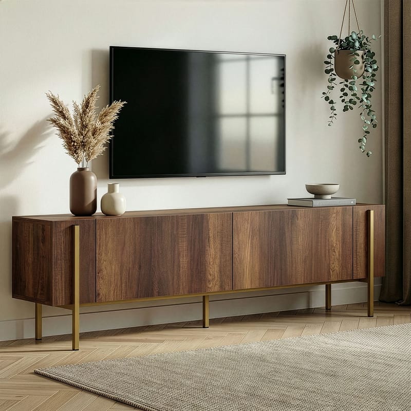 Nexus TV-taso 180 cm - Barok Walnut Gold - Huonekalut - TV- & Mediakalusteet - Mediajalusta & seinäteline