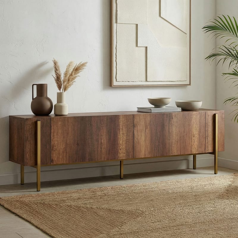 Nexus TV-taso 180 cm - Barok Walnut Gold - Huonekalut - TV- & Mediakalusteet - Mediajalusta & seinäteline