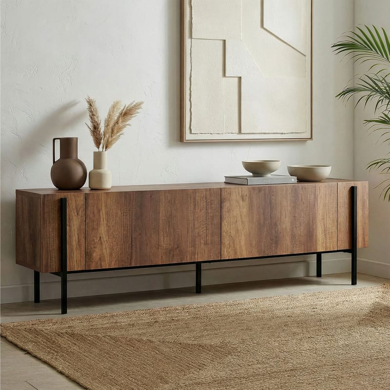 Nexus TV-taso 180 cm - Barokkipähkinä ja musta - Huonekalut - TV- & Mediakalusteet - Mediajalusta & seinäteline