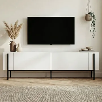 Nexus TV-taso 180 cm - Puunmusta ja musta - Huonekalut - TV- & Mediakalusteet - Tv taso & Mediataso
