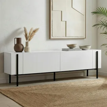 Nexus TV-taso 180 cm - Puunmusta ja musta - Huonekalut - TV- & Mediakalusteet - Tv taso & Mediataso