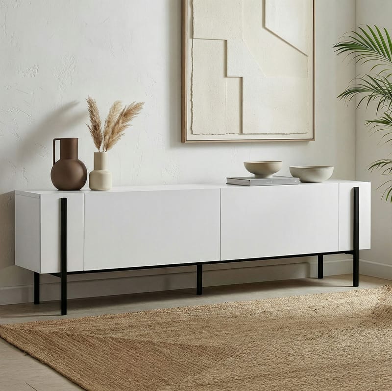 Nexus TV-taso 180 cm - Puunmusta ja musta - Huonekalut - TV- & Mediakalusteet - Mediajalusta & seinäteline