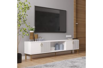 Neyra lattiamallinen tv-taso 180 cm säilytystilalla, maalattu puu - Valkoinen - Huonekalut - TV- & Mediakalusteet - Tv taso & Mediataso