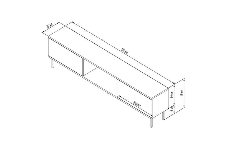 Neyra TV-taso 180 cm - Valkoinen - Huonekalut - TV- & Mediakalusteet - Tv taso & Mediataso