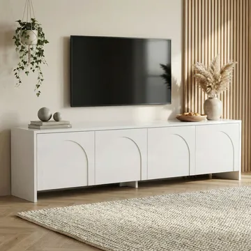 Nomira TV-taso 180 cm - Valkoinen - Huonekalut - TV- & Mediakalusteet - Tv taso & Mediataso