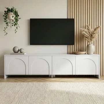 Nomira TV-taso 180 cm - Valkoinen - Huonekalut - TV- & Mediakalusteet - Tv taso & Mediataso