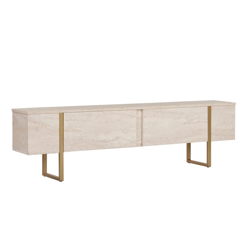 Nopira TV-taso 180 cm - Travertiini ja kulta - Huonekalut - TV- & Mediakalusteet - Mediajalusta & seinäteline