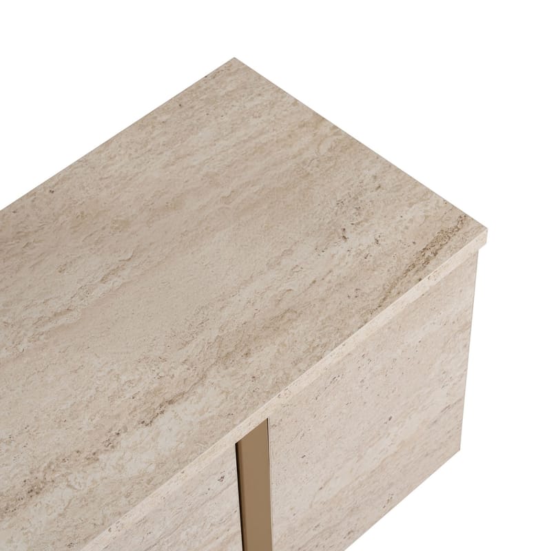 Nopira TV-taso 180 cm - Travertiini ja kulta - Huonekalut - TV- & Mediakalusteet - Mediajalusta & seinäteline