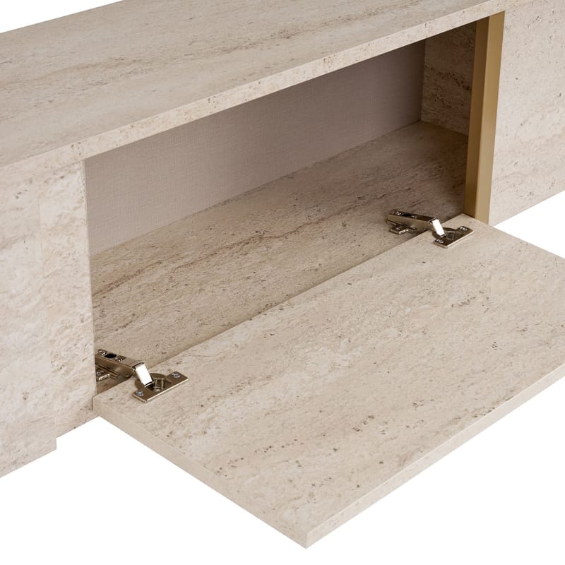 Nopira TV-taso 180 cm - Travertiini ja kulta - Huonekalut - TV- & Mediakalusteet - Mediajalusta & seinäteline