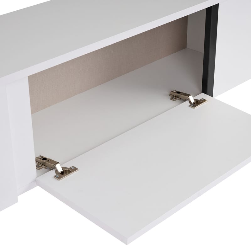 Nopira TV-taso 180 cm - Valkoinen ja musta - Huonekalut - TV- & Mediakalusteet - Mediajalusta & seinäteline