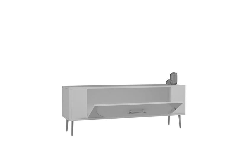 Olyra TV-taso 120 cm - Valkoinen/Hopea - Huonekalut - TV- & Mediakalusteet - Tv taso & Mediataso