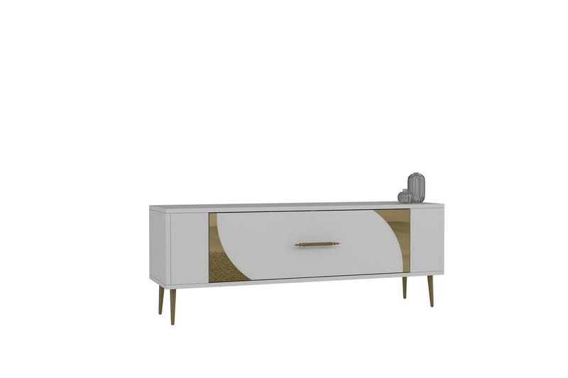 Olyra TV-taso 120 cm - Valkoinen/Keltainend - Huonekalut - TV- & Mediakalusteet - Tv taso & Mediataso