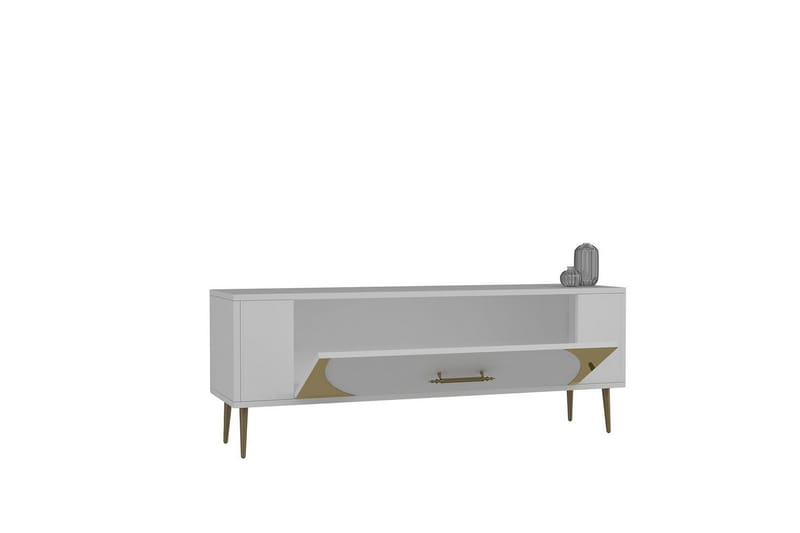 Olyra TV-taso 120 cm - Valkoinen/Keltainend - Huonekalut - TV- & Mediakalusteet - Tv taso & Mediataso