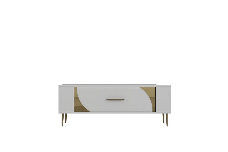 Olyra TV-taso 120 cm - Valkoinen/Keltainend - Huonekalut - TV- & Mediakalusteet - Tv taso & Mediataso